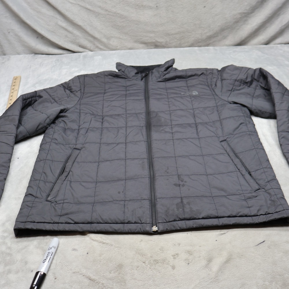 North Face Jacket Mens XL Gray Harway Insulated Full Zip Light Quilted‎ Puffer